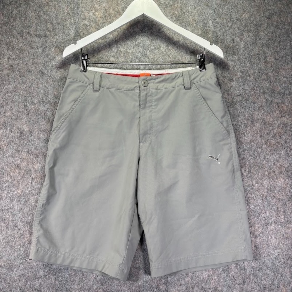 Puma Shorts Mens 30 Gray Chino Stretch Waist Performance Golf Short 11" Lifestyl
